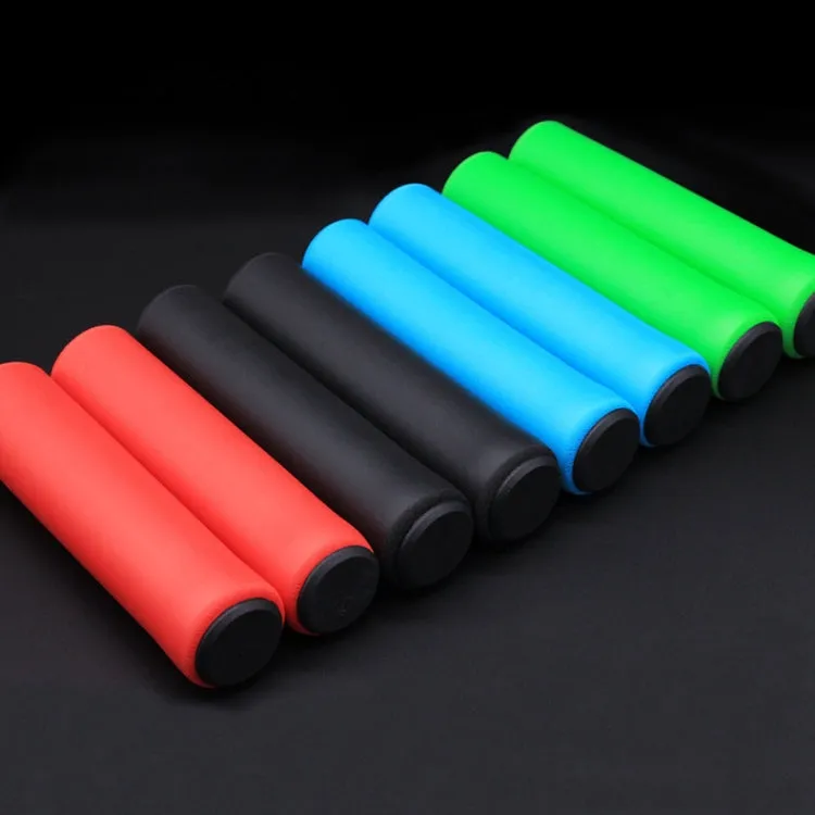4 Pairs Mountain Folding Bicycle Silicone Foaming Sponge Handle Cover Rubber Shock Absorbing Anti-Slip Handle Set(Black)