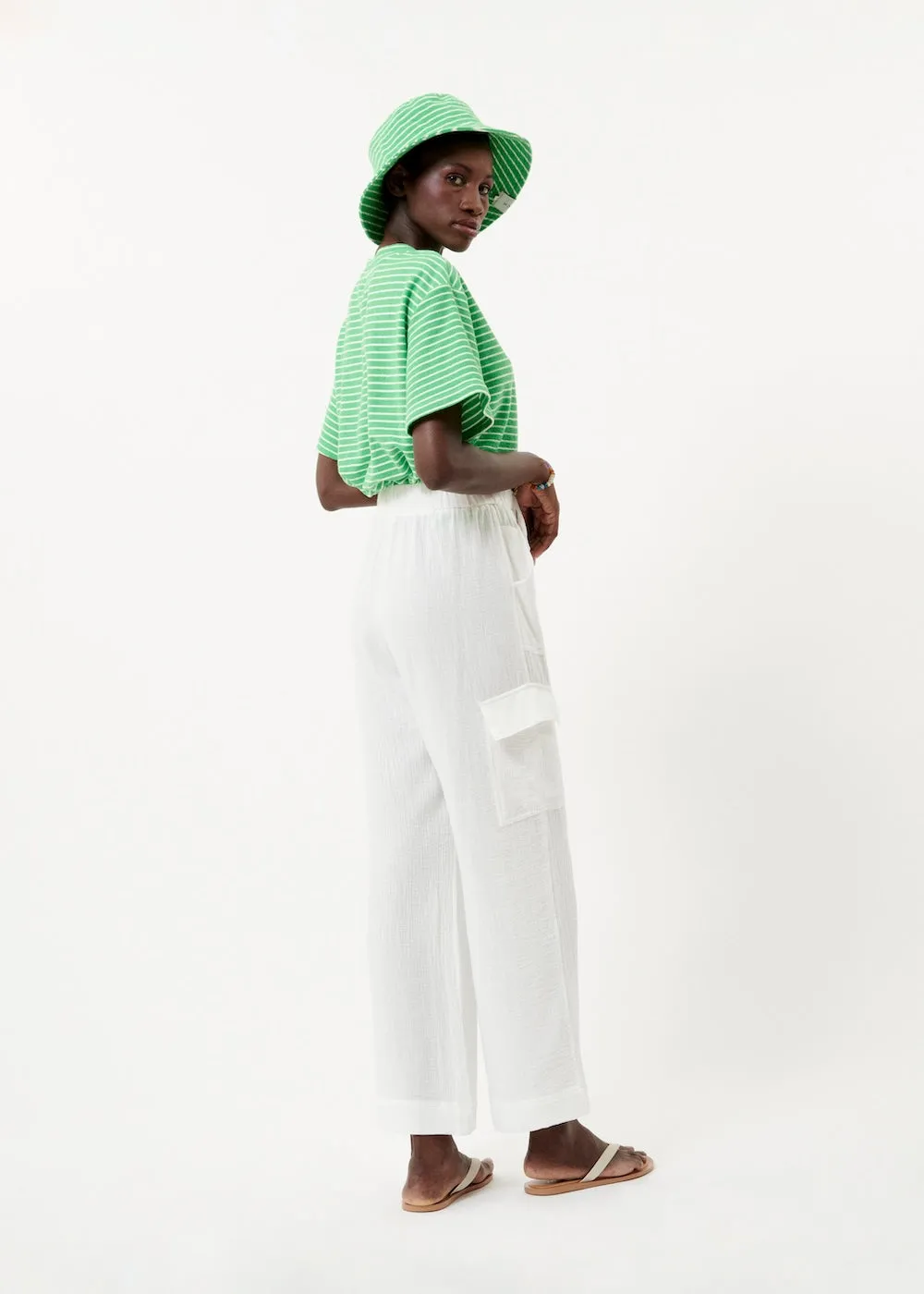 Alena Drawstring Trousers White