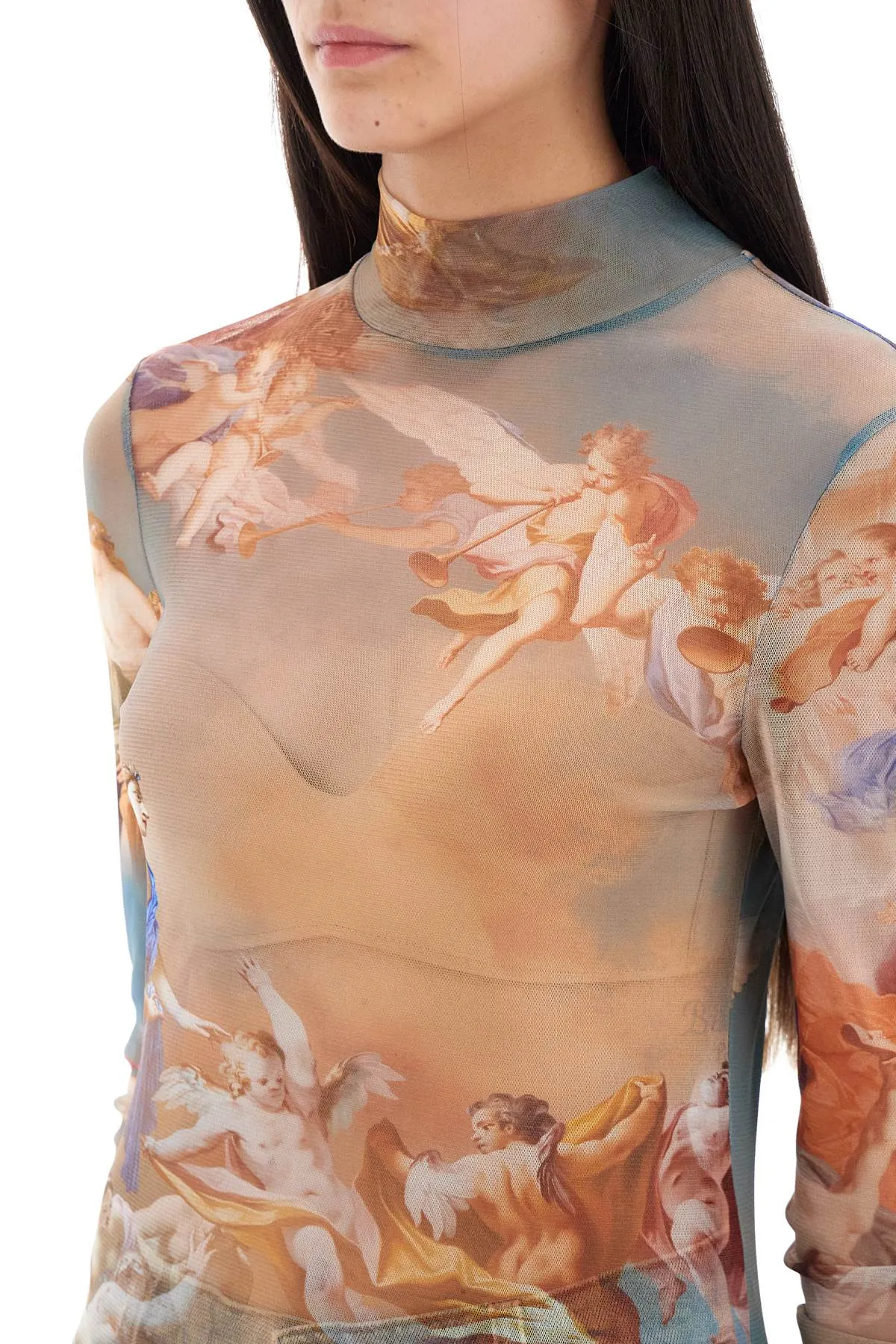 Balmain sky tulle top