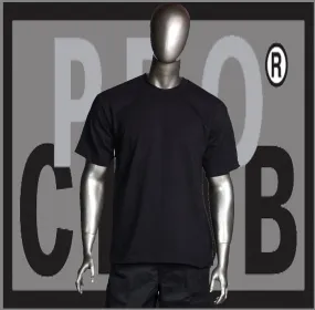 Black Short Sleeve Crew Neck Pro Club Comfort T Shirt