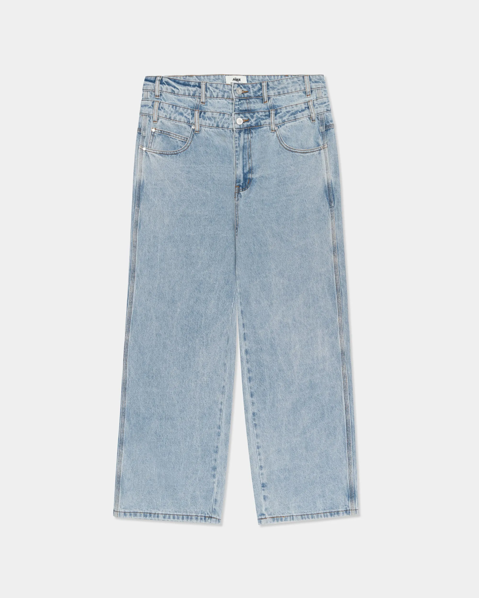 Double Belt Denim - Light Blue