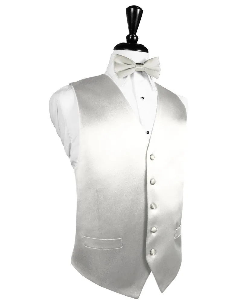 Ivory Noble Silk Full Back Tuxedo Vest by Cristoforo Cardi