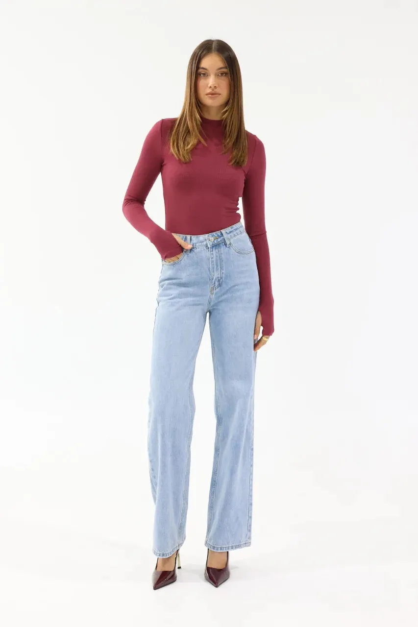 Madison The Label Cassidy Top - Plum