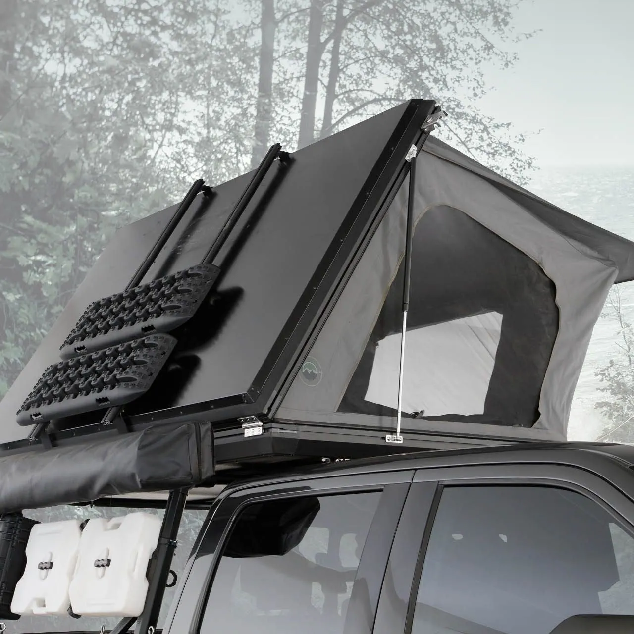 Overland Vehicle Systems Sidewinder Aluminum Hard Shell Rooftop Tent   Crossbars - Recon Recovery