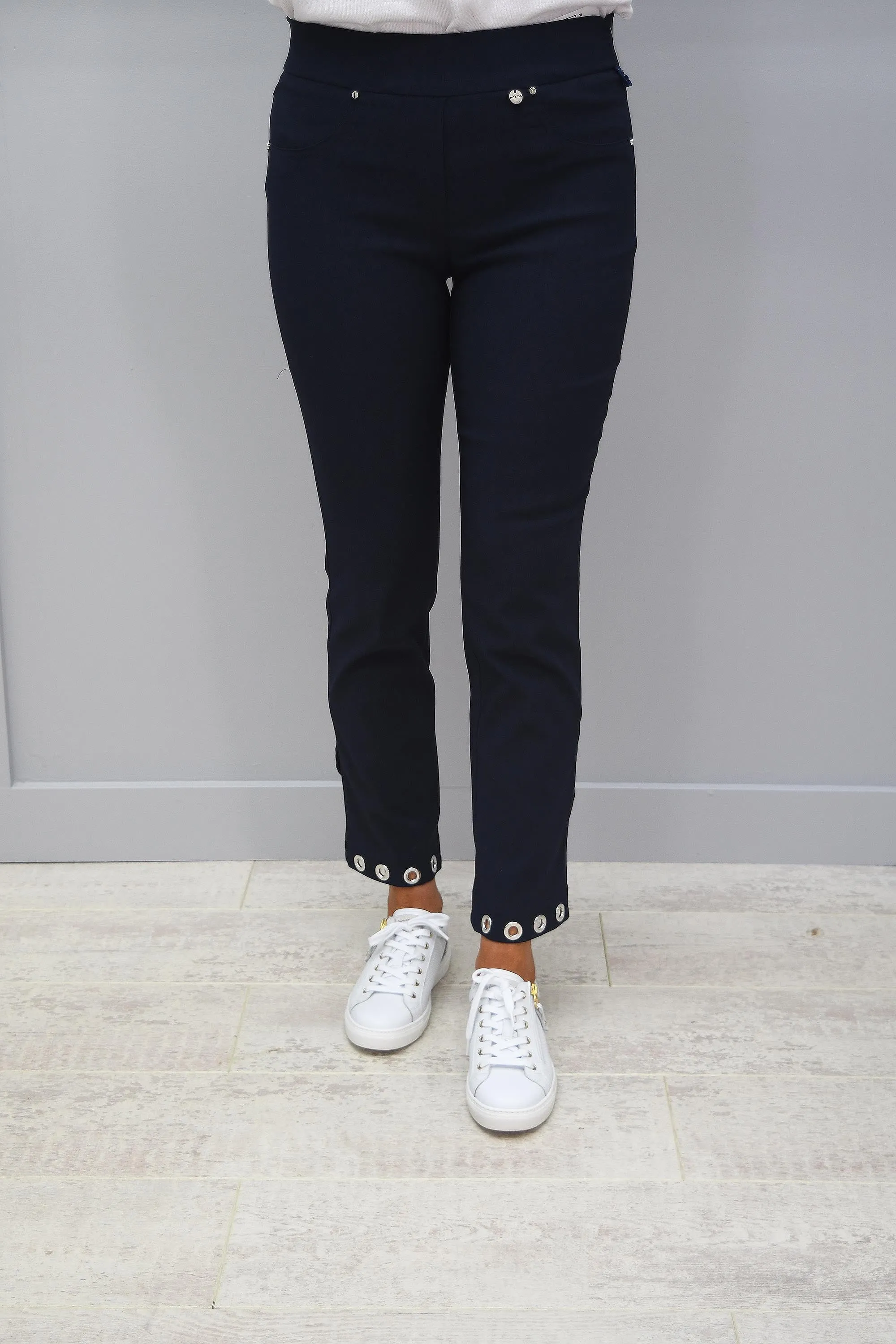 Robell Rose Navy Trouser With Ring Detail At Bottom - 51666 5499 69