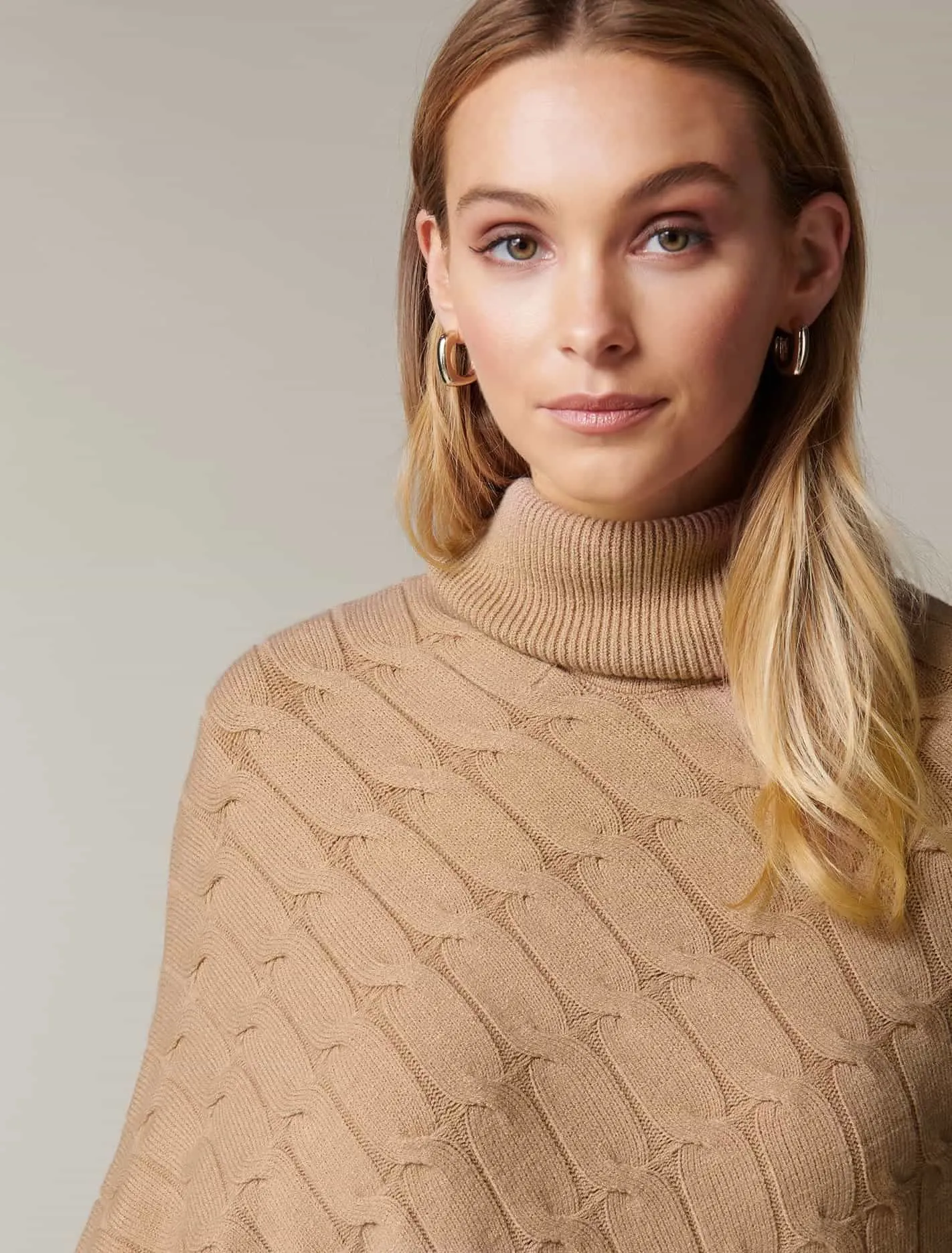 Ruby Cable Knit Poncho