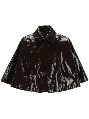 Shiny Lacquered Cotton Short Cape