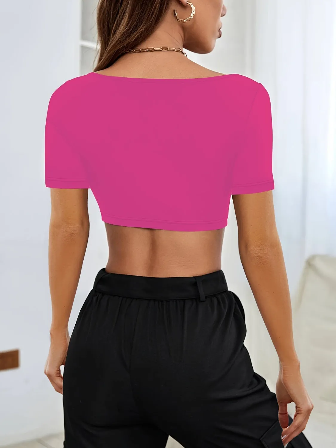 Square Neck Short Sleeve T-Shirt