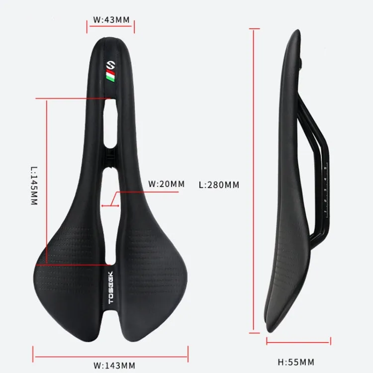 TOSEEK Mountain Bike Saddle Road Bicycle Seat Accessories, Color: Black Green