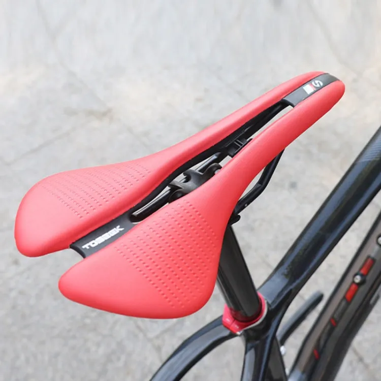 TOSEEK Mountain Bike Saddle Road Bicycle Seat Accessories, Color: Black Red